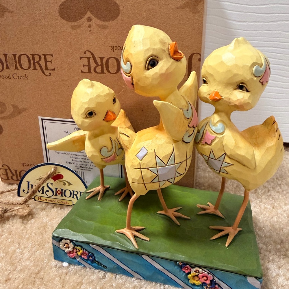 Jim Shore 6001077 Yellow Trio of Chicks Trio Hooray for Spring NIB Enesco